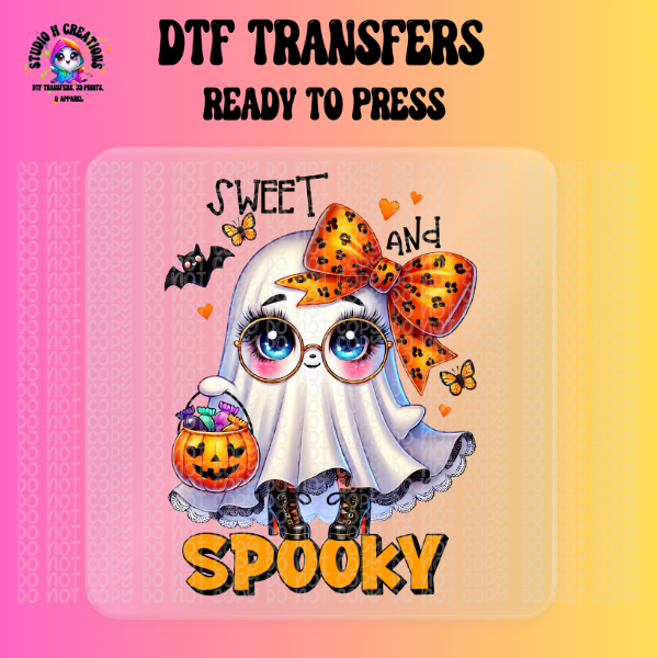 Sweet and Spooky Ghost Halloween DTF Transfer 96