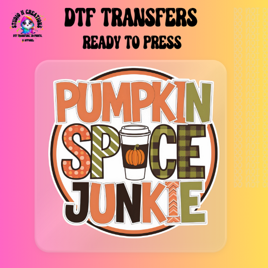 Pumpkin Spice Junkie DTF Transfer 115