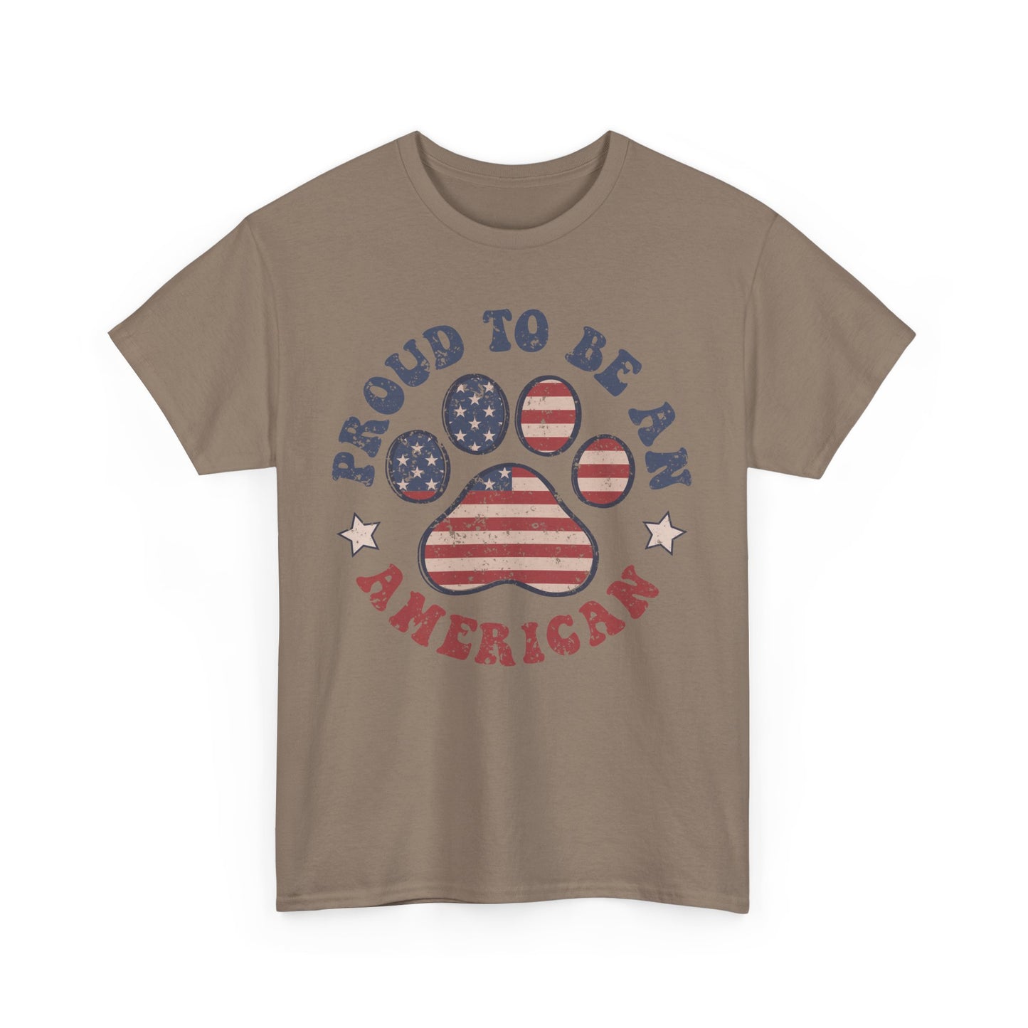 Proud To Be An American Paw Print T-Shirt