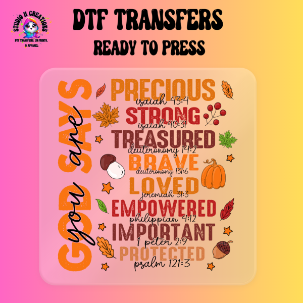 God Says You Are DTF Transfer Ready to Press 138