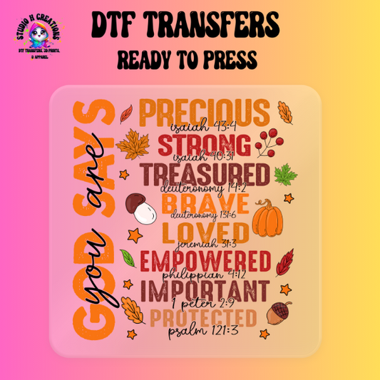 God Says You Are DTF Transfer Ready to Press 138