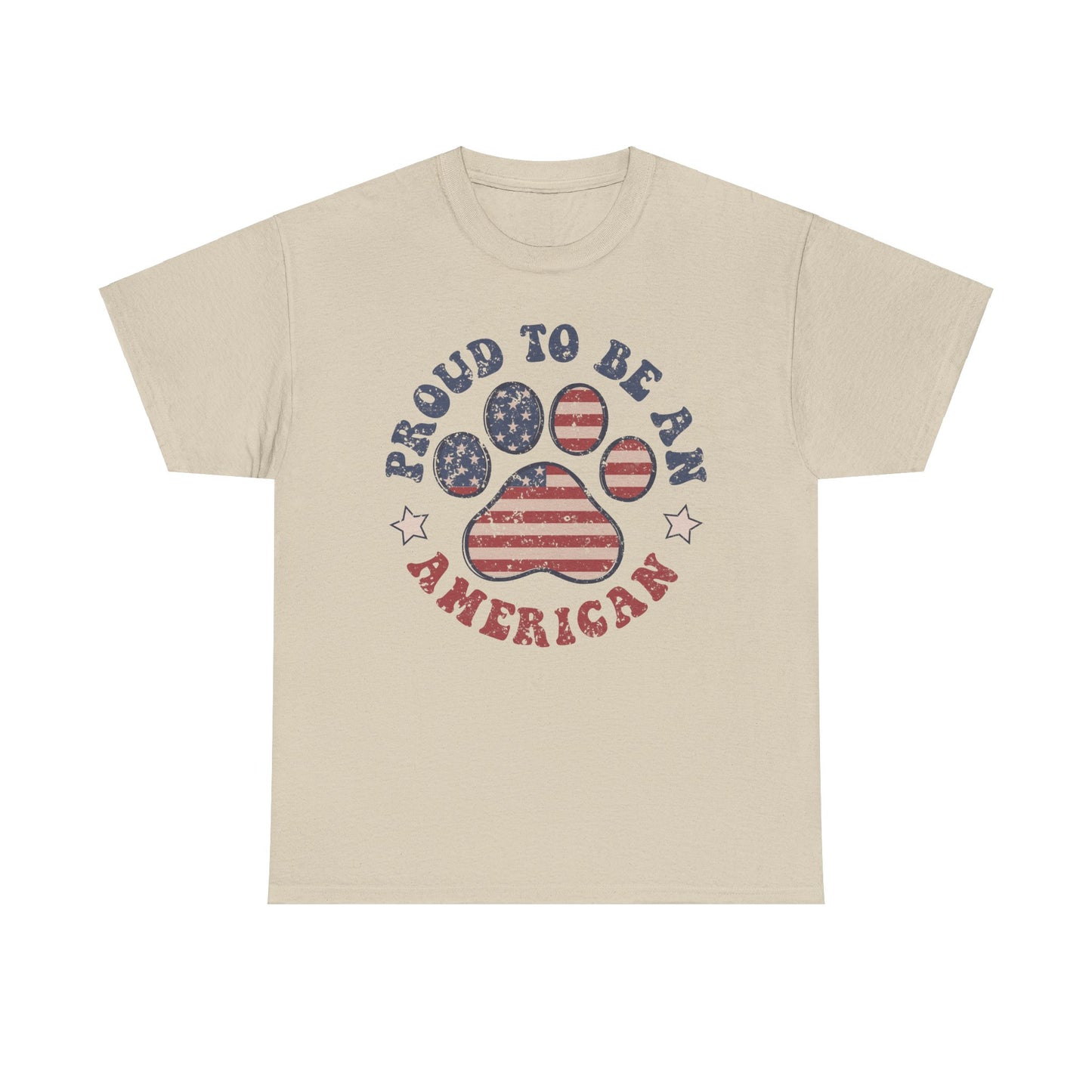 Proud To Be An American Paw Print T-Shirt