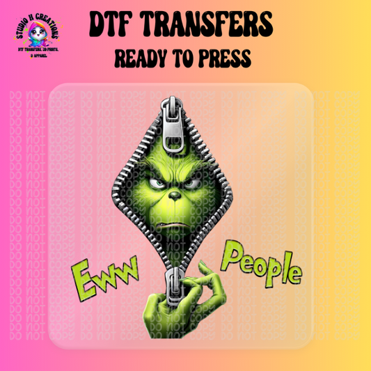 EWWW People Green Man Christmas DTF Transfer 88