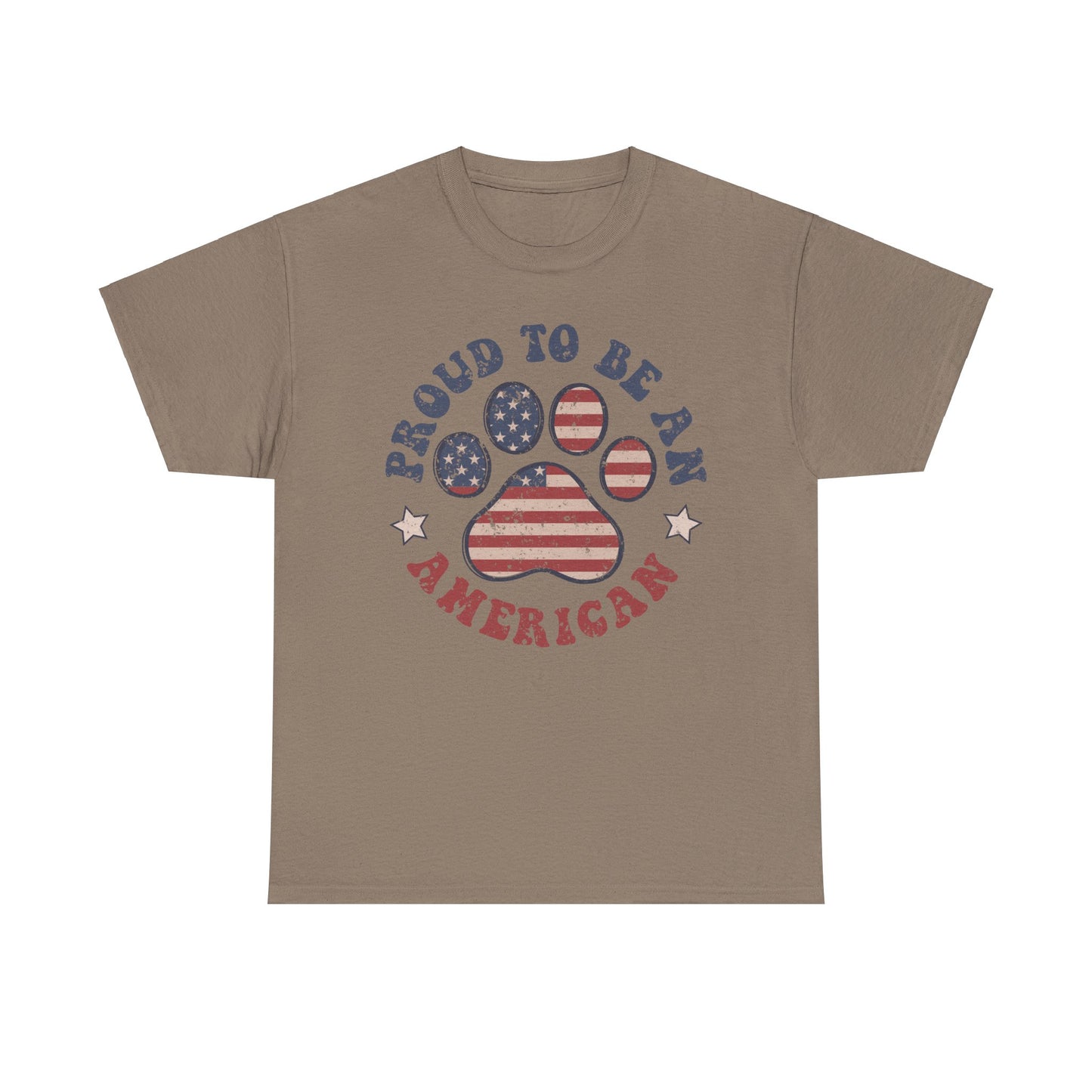 Proud To Be An American Paw Print T-Shirt