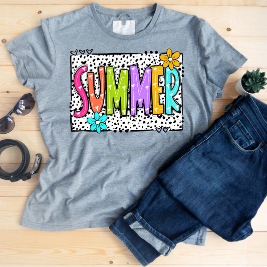 Summer Colorful Letters Dalmation Background Transfer 59