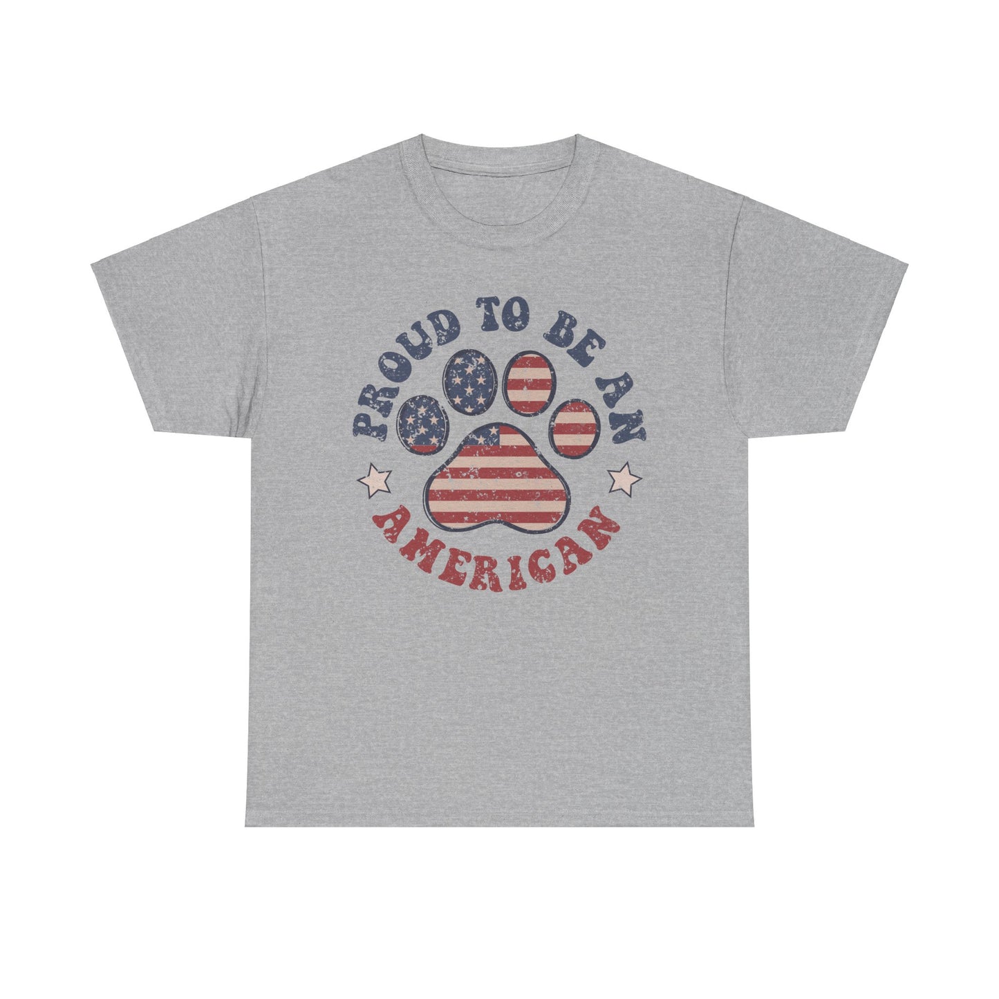 Proud To Be An American Paw Print T-Shirt