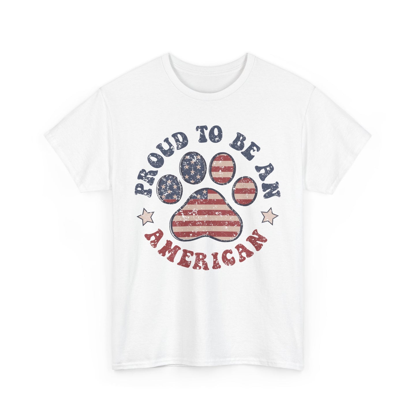 Proud To Be An American Paw Print T-Shirt