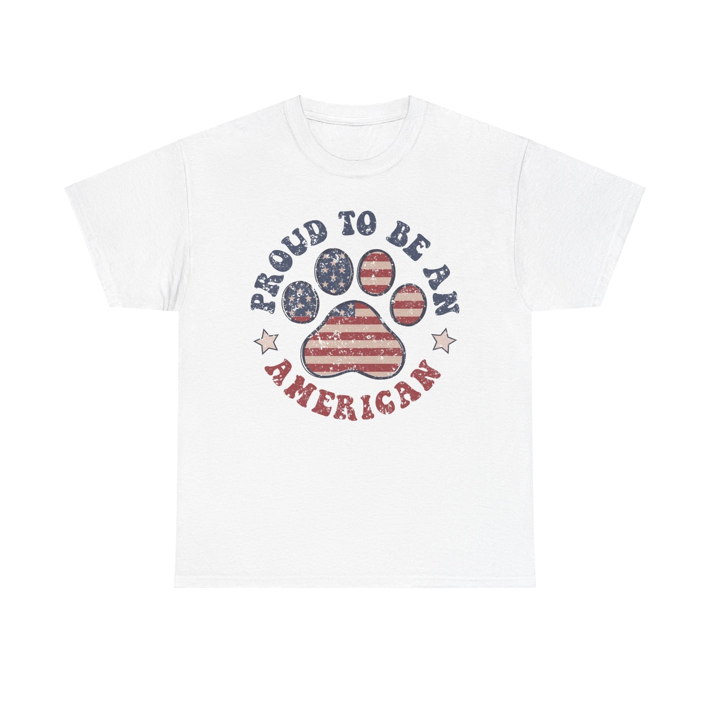 Proud To Be An American Paw Print T-Shirt