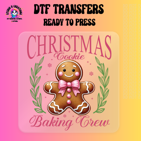 Christmas Cookie Baking Crew Gingerbread DTF Transfer 107