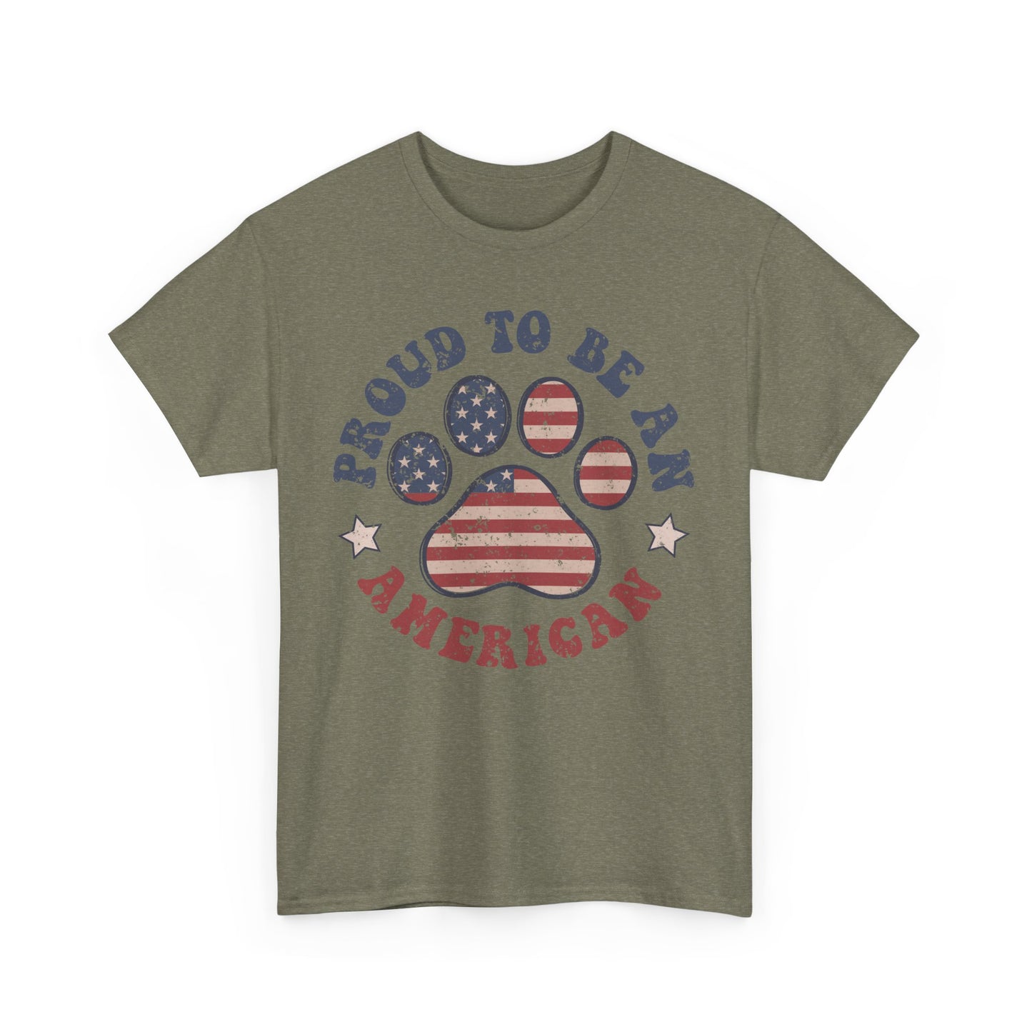 Proud To Be An American Paw Print T-Shirt