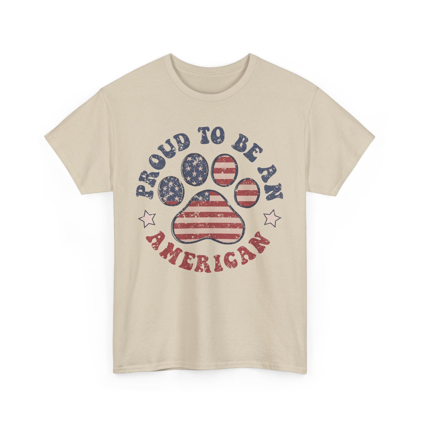 Proud To Be An American Paw Print T-Shirt