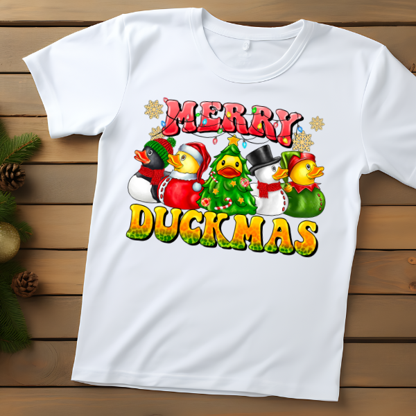 Merry DuckMas Rubber Duckies DTF Transfer Ready to Press 126